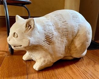 Heavy Scary Cat Door Stop with super friendly face - clearly needs a home: $45