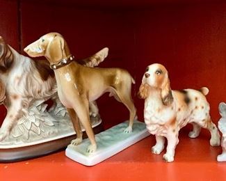 Lot of porcelain dogs (Zsolnay, Lladro, M. Takai): $45