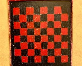 Item 70: Antique Game Board with black and red squares, 16 x 24.5": $175