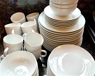 Item 124: Pillivuyt Porcelain Dishes in White, France: $425