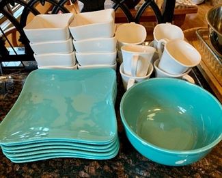 Aqua and White Dishes: $75