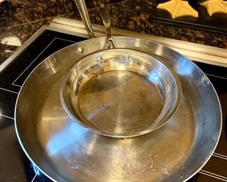 Large All Clad and Smaller Oster Fry Pan: $35