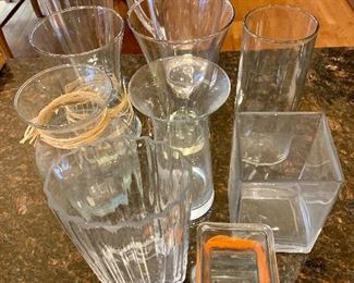 Lot of clear vases: $5