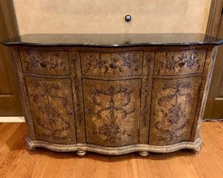 Item 63: Marble Top Foyer Console, 52.5 x 18 x 32: $325