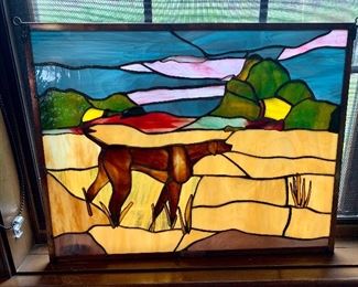 Item 83: Stunning stained glass - by Lynn Block, 24 x 19", "The Perfect Point", $145