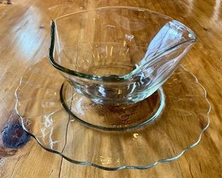 Glass bowl and large plate: $10