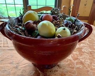 Large Pottery Centerpiece with fruit: $24