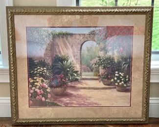 Item 92: Flowers on Veranda with Arch, 31" x 28": $85