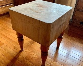 Item 54: Vintage Butcher Block Table, 24" square x 30": $350