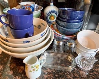 Lot of misc. dishes, nesting bowls, etc.: $30
