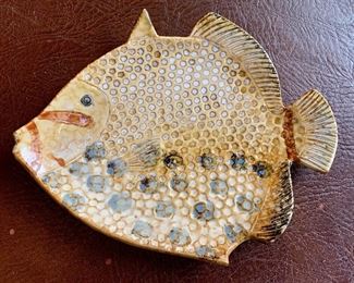 Pottery fish plate: $8