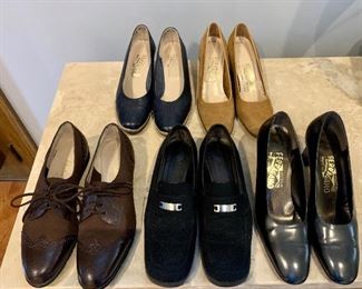 Lot of 5 pairs of Ferragamo Shoes, 7.5: $40