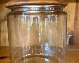 Dolphin MCM glass cannister with Teak Cover: $12