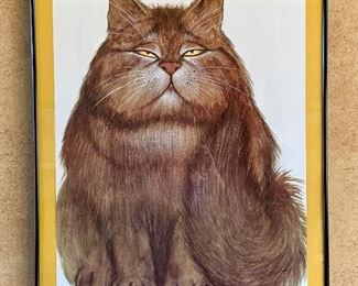 Item 47: Larry Nielson MCM "Fat Cat" Framed Print, 22 x 28: $125