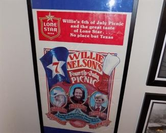 RARE Willie Nelson Picnic 1979 poster....Lone Star Beer....Leon Russell....Ernest Tubb