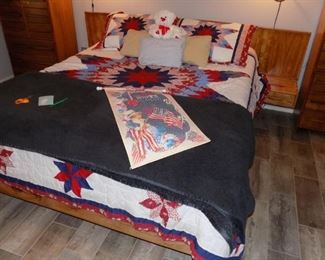 Wood Bed Frame (with built in nightstands)
Queen Mattress (Comfor-Pedic)