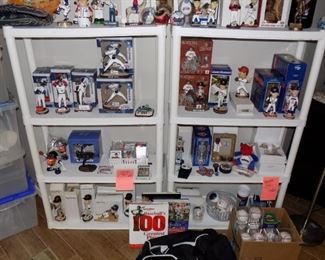 Baseball Collectibles: Bobble Heads, Figurines, Gloves, Balls, Gym Bag, Books, Cards