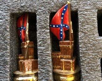 Chess set with bronze and pewter(?) civil war pieces.