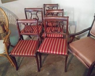 Set of 5 Lyre-back Dining Chairs