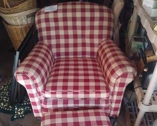 Upholstered Chair & Ottoman