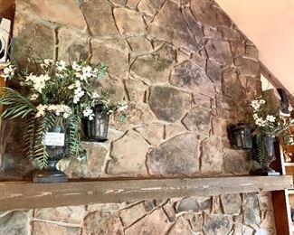 Pair Large Urn Floral Arrangements $75