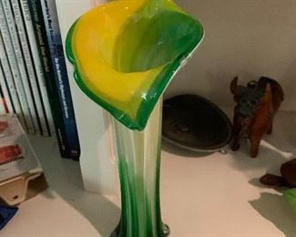 $45~ Blown art glass Jack and the pulpit Murano Venetian vase ~ 
