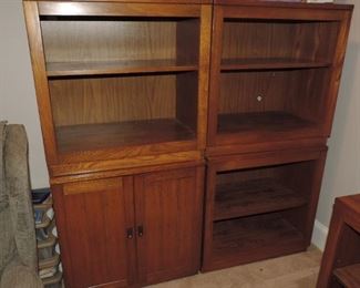 SET OF 5 OAK SHELVING UNITS