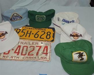 HAT AND LICENCE PLATE LOT