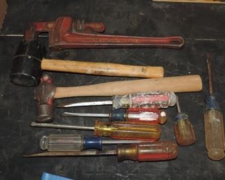 HAMMER, SCREWDRIVER, AND WRENCH LOT