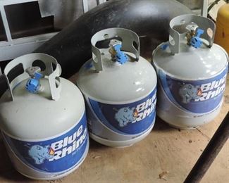 (3) BLUE RHINO TANKS  FULL