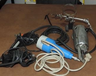 (3) DREMEL TOOLS AND HOT GLUE GUN