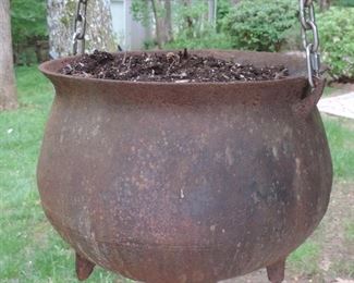 ANTIQUE 3 LEGGED CAST IRON POT