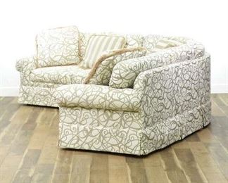 Curled Pattern Curved 3Pc Sectional Sofa