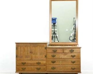 Miles Standish Provincial Long Dresser W/ Mirror