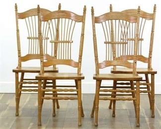 Set 4 Provincial Gathered Wheat Back Dining Chairs