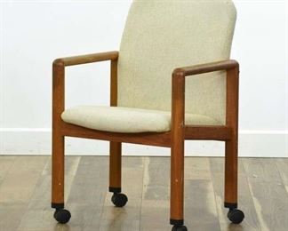 Danish Modern Teak Frame Office Chair 