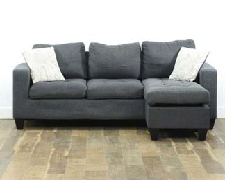Slate Gray Reversible Sectional Sofa W/ Ottoman