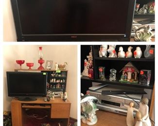 RCA TV $40, computer desk, VCR, Willow Tree figurines