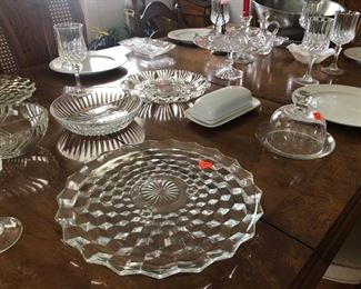 glassware, cake plates, stemware