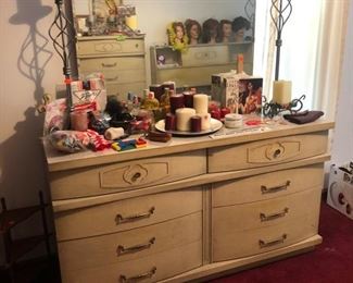 retro style Bassett dresser with mirror-