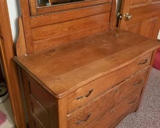 antique oak dresser with mirror