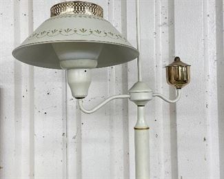 NICE RETRO ELECTRIC LAMP - MILK GLASS SHADE - 18" TALL $40