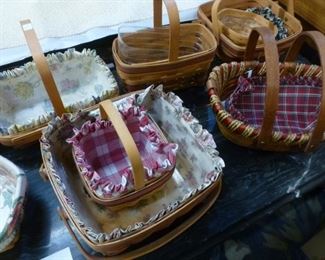 Longaberger baskets.  We have about 12 left, now at $6-$18 each.