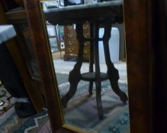 American antique 19th century "ogee" mahogany wall mirror, offered now at $140