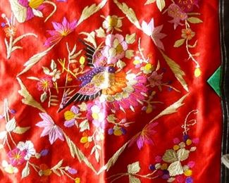 One of several examples of Chinese silk embroidery we just unpacked.