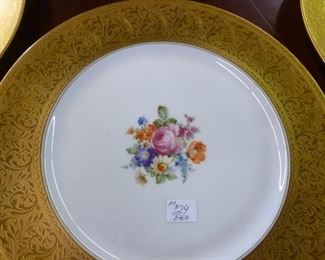 Each of these plates, with very wide gilt rim, now offered at $18.