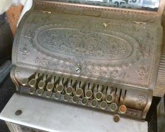 Period vintage cash register, in working condition, white marble "change counting counter", @ $350