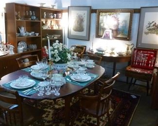 Hitchcock-style oval dining table and 4 chairs, now reduced to $150/set
