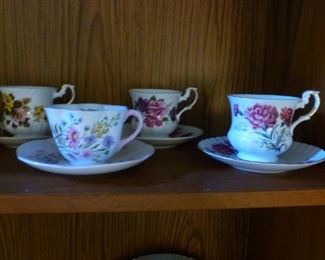 We seem to have accumulated over 100 single cup/saucer combination, now offered at $4 per cup/saucer