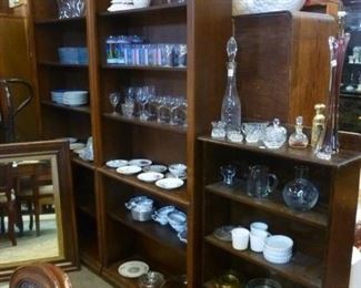The two tall display shelves at left offered at $100 each, the lower one on the right @ $40